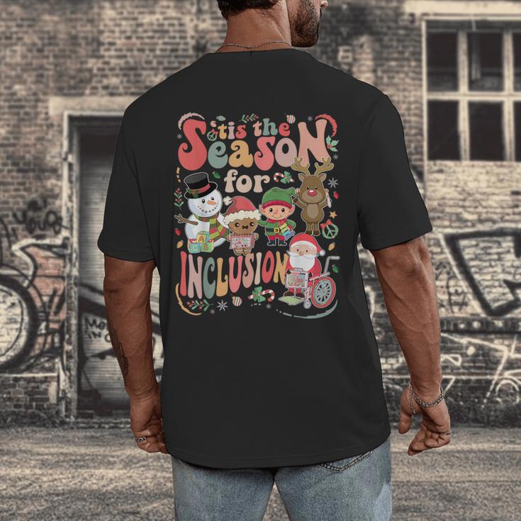 Tis The Season For Inclusion Christmas Sped Teacher Men's Back Print T-Shirt, funny design
