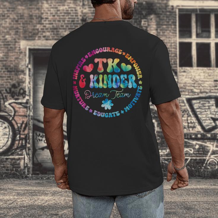 TK & Kinder Dream Team Transitional Kindergarten Teacher Men's Back Print T-Shirt, funny design TK & Kinder Dream Team Transitional Kindergarten Teacher Men's Back Print T-Shirt, funny design