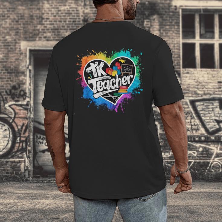 TK Teacher Transitional Kindergarten Heart Back To School Men's Back Print T-Shirt, funny design TK Teacher Transitional Kindergarten Heart Back To School Men's Back Print T-Shirt, funny design