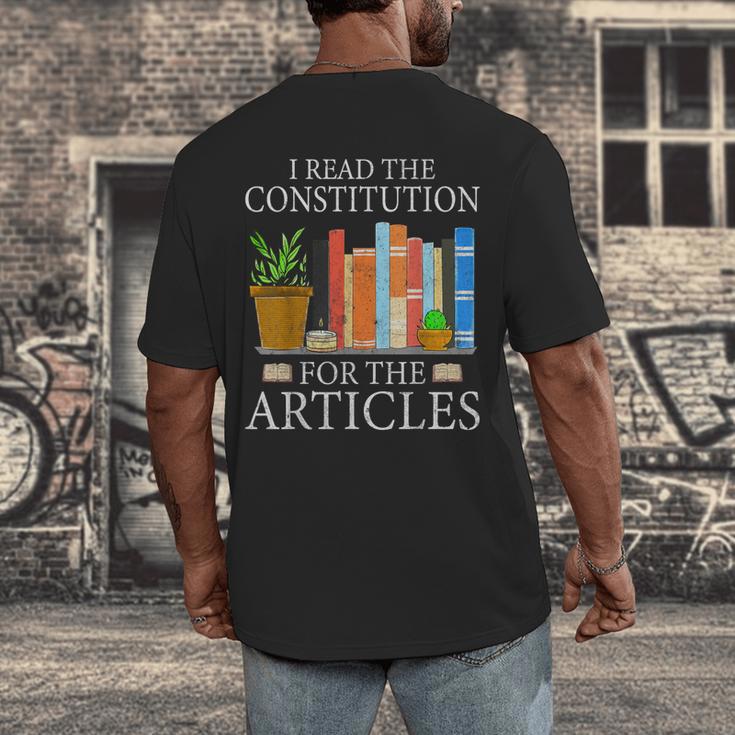 History Teacher I Read The Constitution For The Articles For Men Women Men's Back Print T-Shirt, funny design