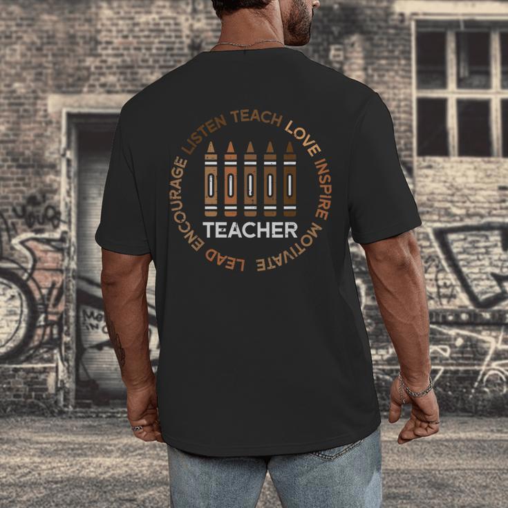 History Teacher Teach Love African American Men Women Men's Back Print T-Shirt, funny design History Teacher Teach Love African American Men Women Men's Back Print T-Shirt, funny design