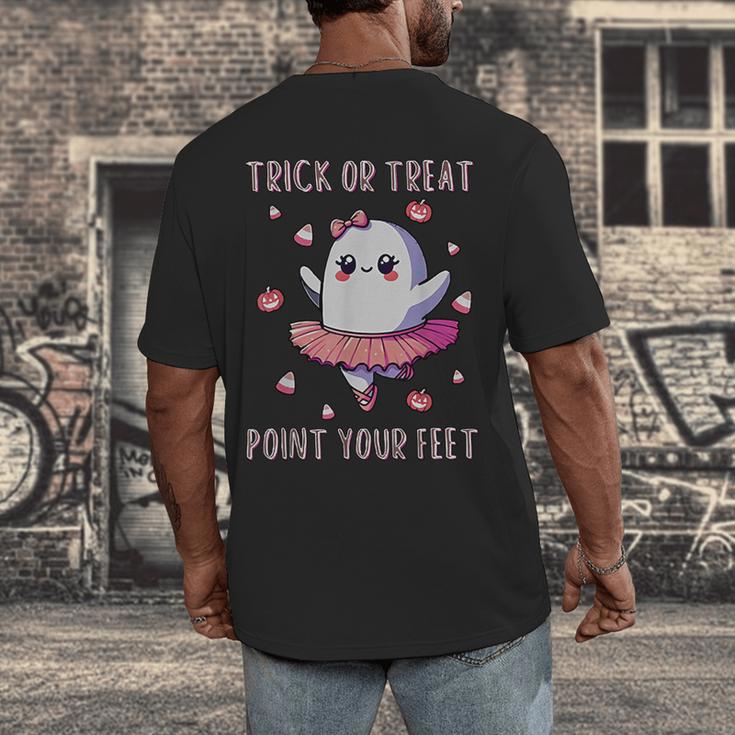 Trick Or Treat Point Your Feet Halloween Ghost Dance Teacher Men's Back Print T-Shirt, funny design Trick Or Treat Point Your Feet Halloween Ghost Dance Teacher Men's Back Print T-Shirt, funny design