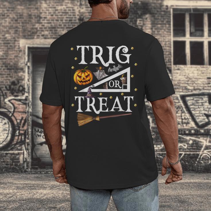 Trig Or Treat Shirt Halloween Math Teacher School College Men Women Kids Men's Back Print T-Shirt, funny design