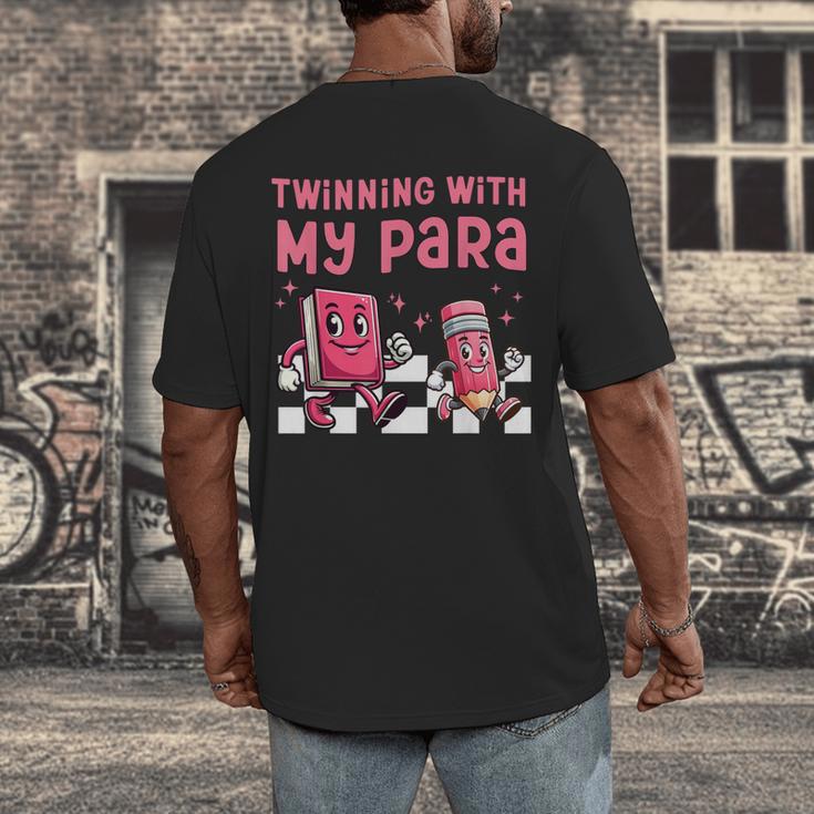 Twinning With My Para Teacher Matching Paraprofessional 70s For Men Women Men's Back Print T-Shirt, funny design Twinning With My Para Teacher Matching Paraprofessional 70s For Men Women Men's Back Print T-Shirt, funny design