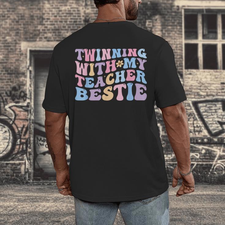 Twinning With My Teacher Bestie Teaching Partner Men's Back Print T-Shirt, funny design