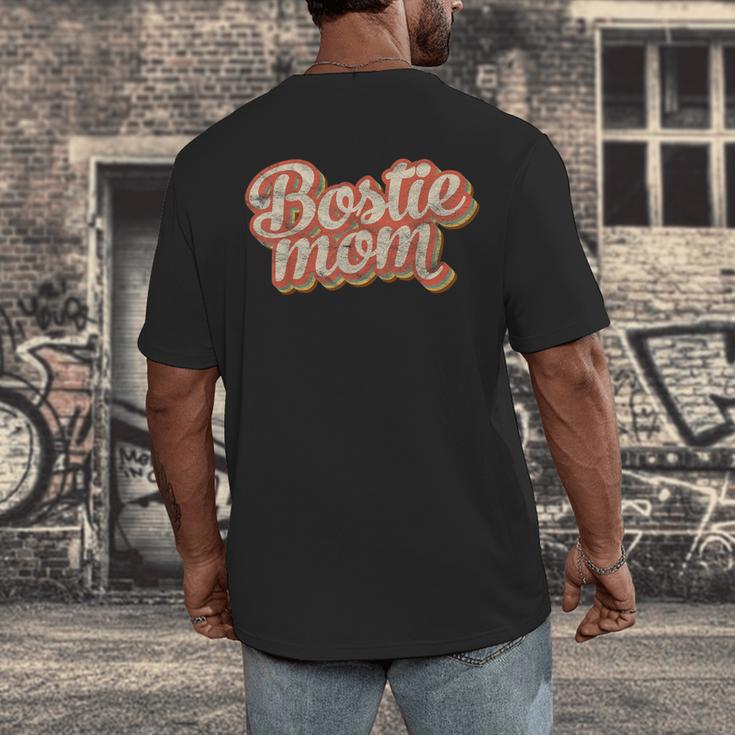 Vintage Boston Terrier Mom Dog Lover Pet Bostie Mama Men Women Girls Kids Men's Back Print T-Shirt, funny design