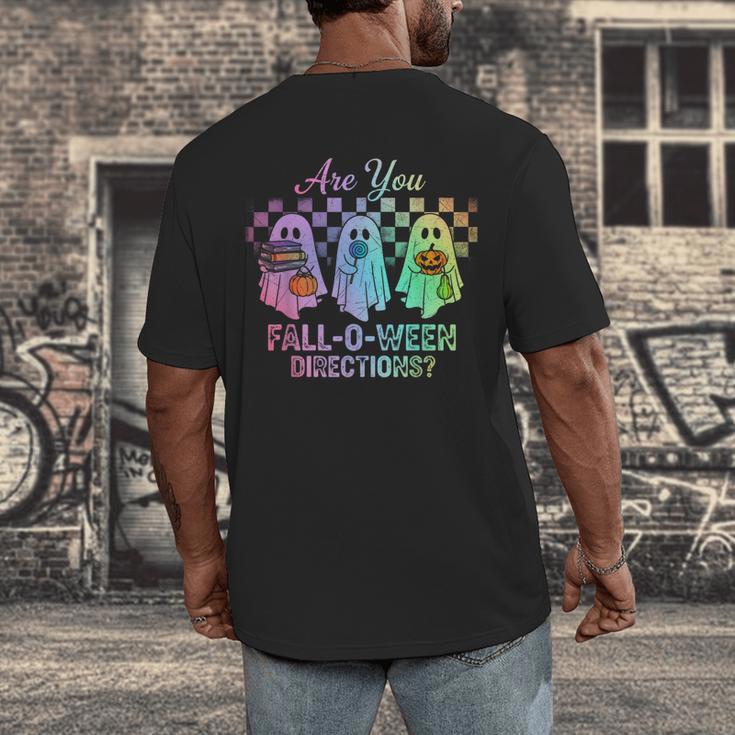 Vintage Are You Fall O Ween Directions Teacher Halloween Men's Back Print T-Shirt, funny design Vintage Are You Fall O Ween Directions Teacher Halloween Men's Back Print T-Shirt, funny design
