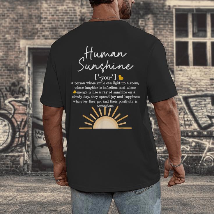 Vintage Human Sunshine Definition Teachers Mom Boss Women Men's Back Print T-Shirt, funny design