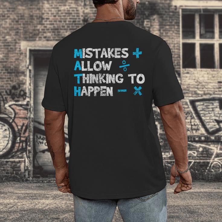 Vintage Math Teacher Saying Men's Back Print T-Shirt, funny design