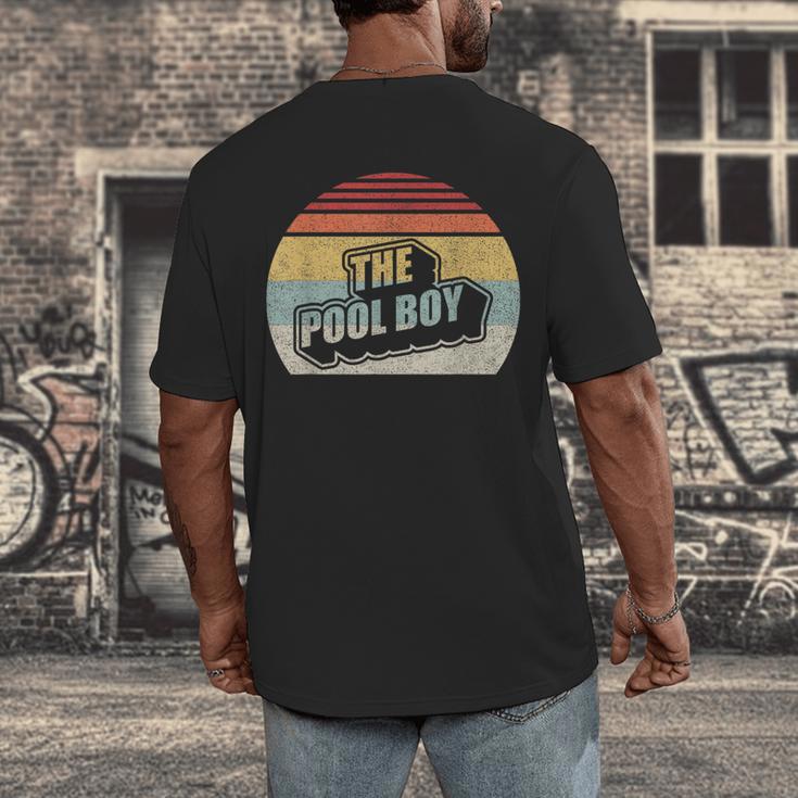 Vintage Retro The Pool Boy Men's Back Print T-Shirt, funny design