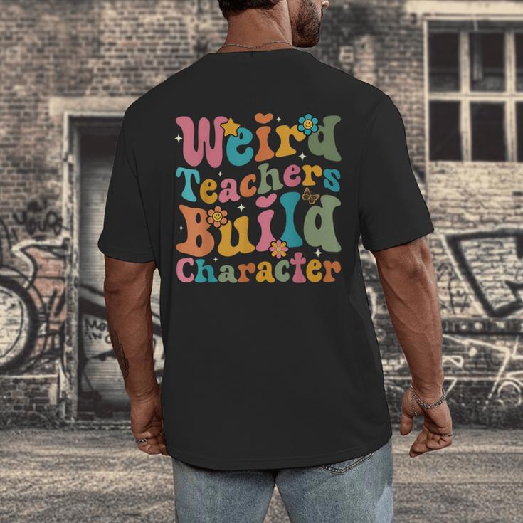 Vintage Teacher Sayings Weird Teachers Build Character For Men Women Men's Back Print T-Shirt, funny design Vintage Teacher Sayings Weird Teachers Build Character For Men Women Men's Back Print T-Shirt, funny design