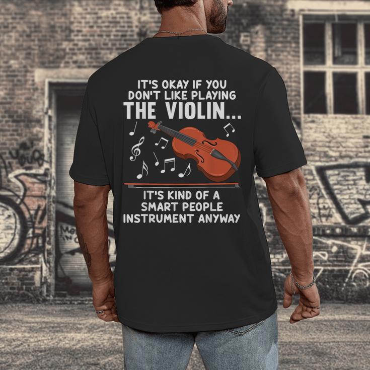 Violin Player Costume For Men Women Violin Teacher Violinist Men's Back Print T-Shirt, funny design