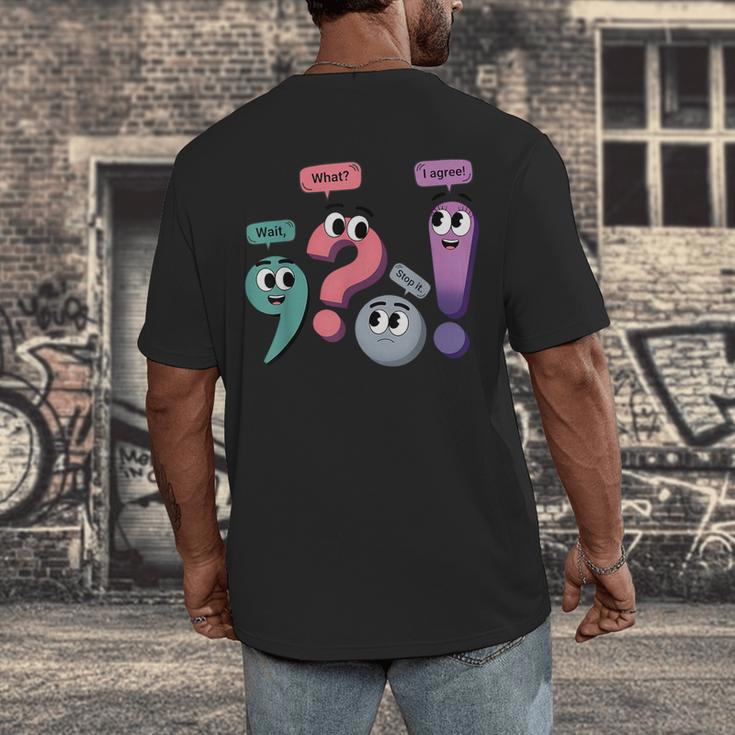 Wait What Stop It I Agree Grammar English Teacher Men's Back Print T-Shirt, funny design Wait What Stop It I Agree Grammar English Teacher Men's Back Print T-Shirt, funny design