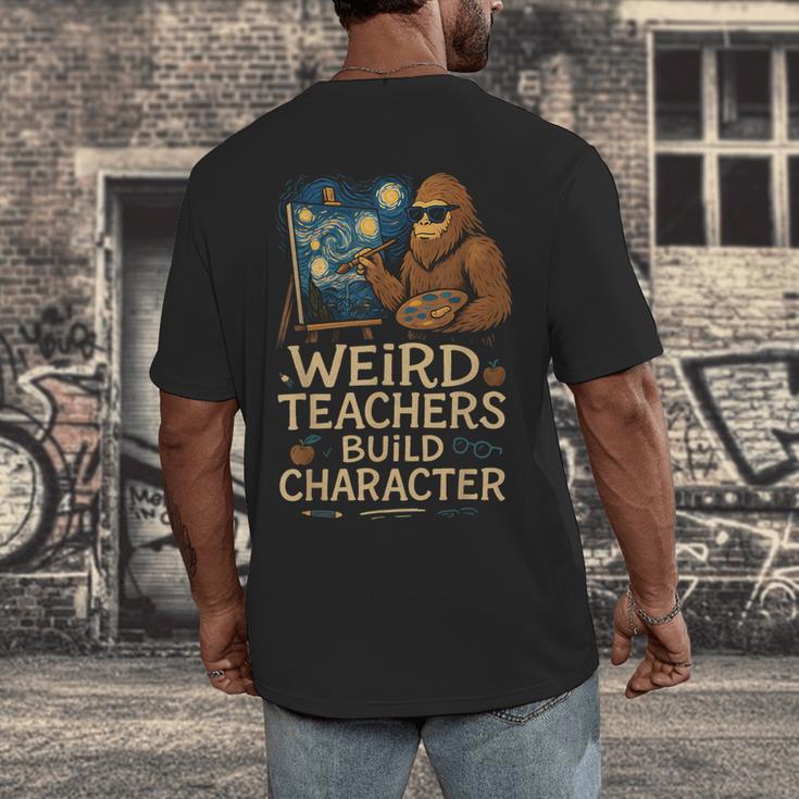 Weird Teachers Build Character Van Bigfoot Art Men's Back Print T-Shirt, funny design Weird Teachers Build Character Van Bigfoot Art Men's Back Print T-Shirt, funny design