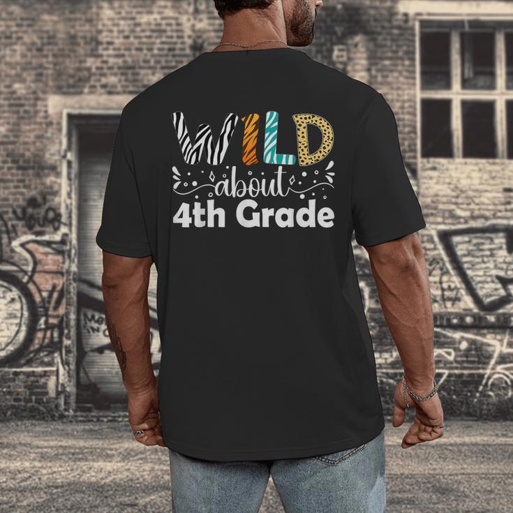 Wild About 4th Grade First Day Of School Teacher Student Men's Back Print T-Shirt, funny design Wild About 4th Grade First Day Of School Teacher Student Men's Back Print T-Shirt, funny design