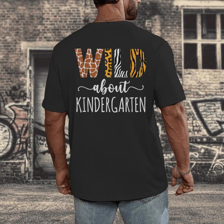 Wild About Kindergarten Teacher Leopard Print Men's Back Print T-Shirt, funny design Wild About Kindergarten Teacher Leopard Print Men's Back Print T-Shirt, funny design