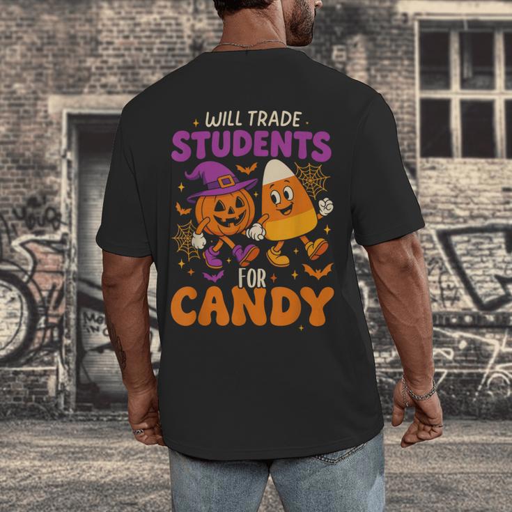 Will Trade Students For Candy Shirt Fun Candy Corn Teacher Men's Back Print T-Shirt, funny design Will Trade Students For Candy Shirt Fun Candy Corn Teacher Men's Back Print T-Shirt, funny design