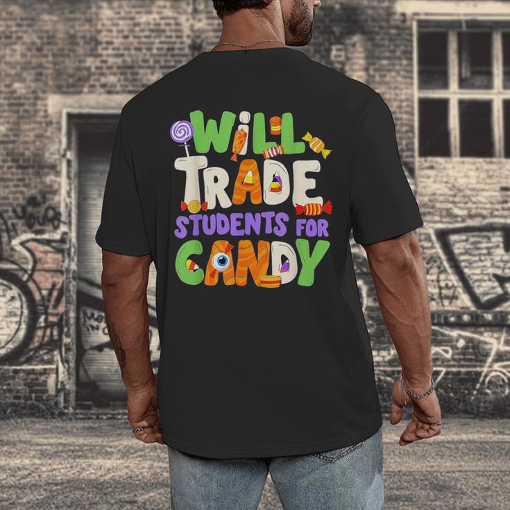 Will Trade Students For Candy Teacher Cute Halloween Costume Men's Back Print T-Shirt, funny design Will Trade Students For Candy Teacher Cute Halloween Costume Men's Back Print T-Shirt, funny design