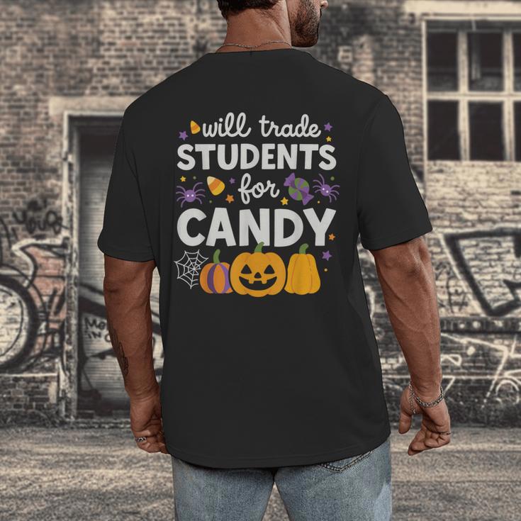 Will Trade Students For Candy Teacher Cute Halloween Men's Back Print T-Shirt, funny design Will Trade Students For Candy Teacher Cute Halloween Men's Back Print T-Shirt, funny design