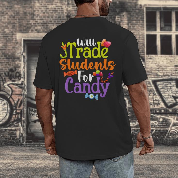 Will Trade Students For Candy Teacher Halloween Costume Men's Back Print T-Shirt, funny design Will Trade Students For Candy Teacher Halloween Costume Men's Back Print T-Shirt, funny design
