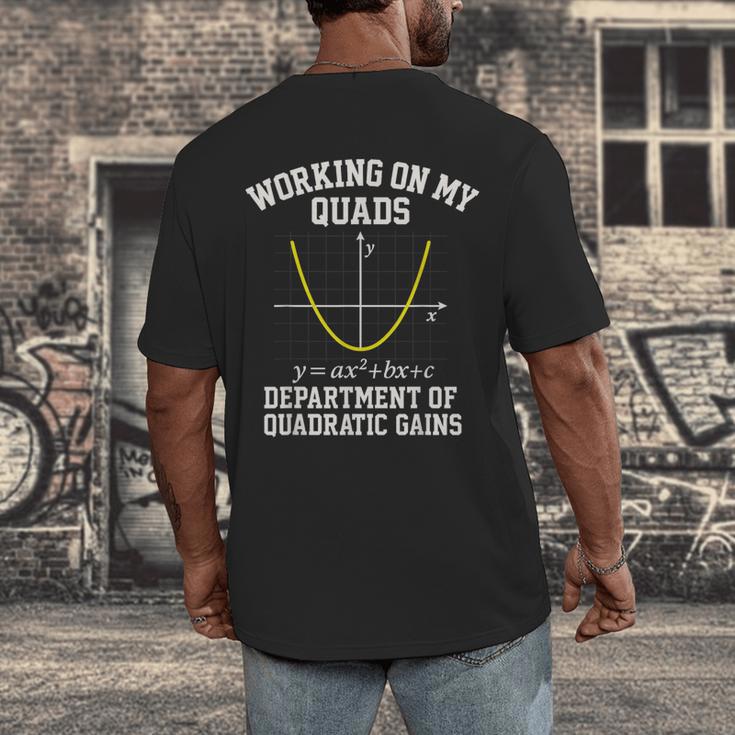 Working On My Quads Algebra Math Gym Teacher Men's Back Print T-Shirt, funny design Working On My Quads Algebra Math Gym Teacher Men's Back Print T-Shirt, funny design