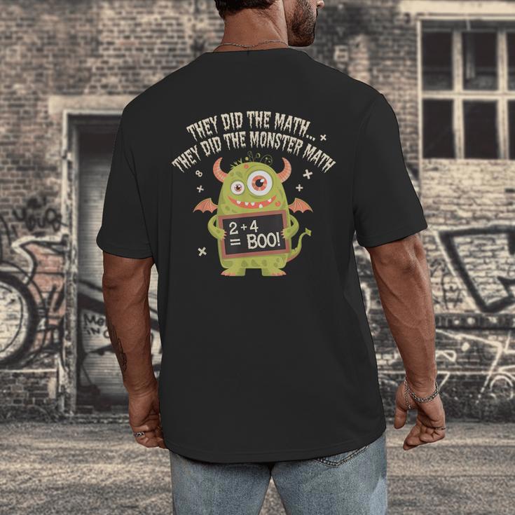 They Did The Math They Did The Monster Math Teacher Student Men's Back Print T-Shirt, funny design They Did The Math They Did The Monster Math Teacher Student Men's Back Print T-Shirt, funny design