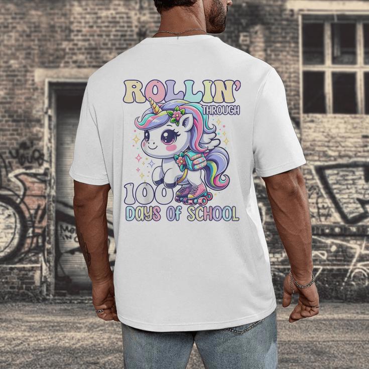 100 Days Of School Girls Teacher 100th Day Unicorn Outfit Men's Back Print T-Shirt, funny design 100 Days Of School Girls Teacher 100th Day Unicorn Outfit Men's Back Print T-Shirt, funny design