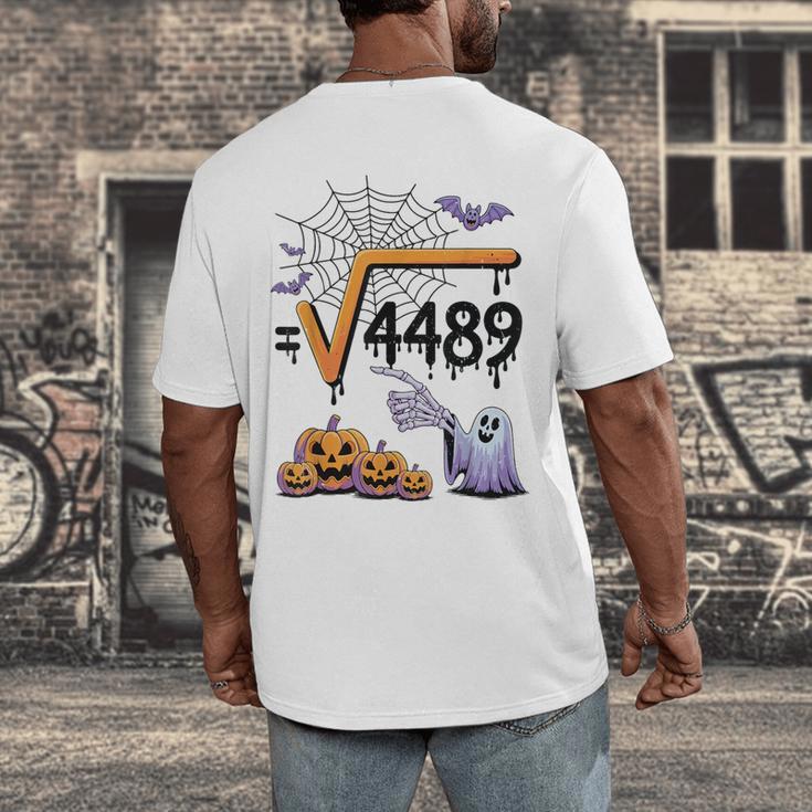 4489 Square Root 67 Math Teacher Halloween Costume Professor Men's Back Print T-Shirt, funny design 4489 Square Root 67 Math Teacher Halloween Costume Professor Men's Back Print T-Shirt, funny design