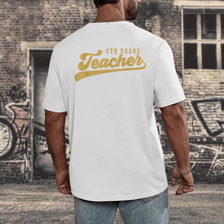 4th Grade Teacher Cute Vintage Graphic Fourth Grade Teacher Men's Back Print T-Shirt, funny design 4th Grade Teacher Cute Vintage Graphic Fourth Grade Teacher Men's Back Print T-Shirt, funny design