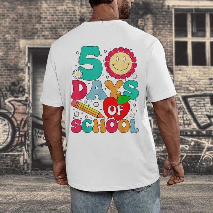 50 Days Of School Teacher Happy 50th Day Of School Kids Men's Back Print T-Shirt, funny design