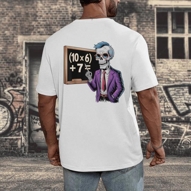 67 Math Teacher Meme Brainrot Six Seven Halloween Equation Men's Back Print T-Shirt, funny design