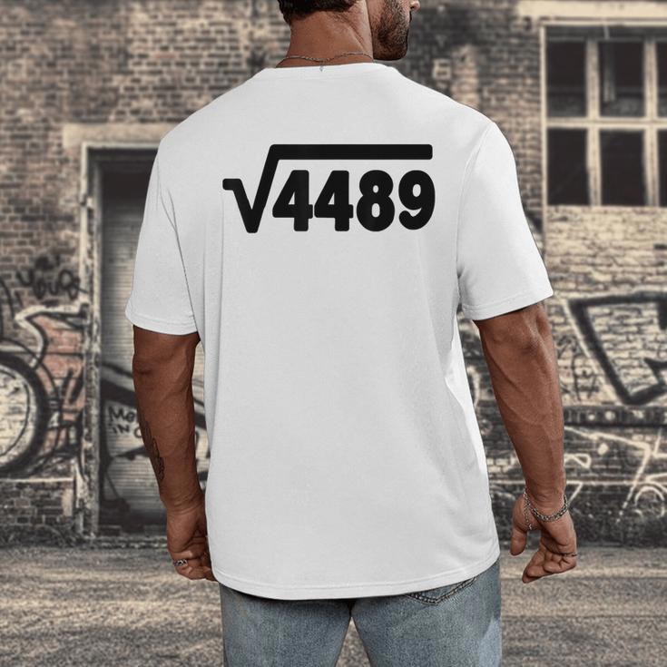 67 Meme Square Root 4489 Six Seven Slang Math Teacher Men's Back Print T-Shirt, funny design