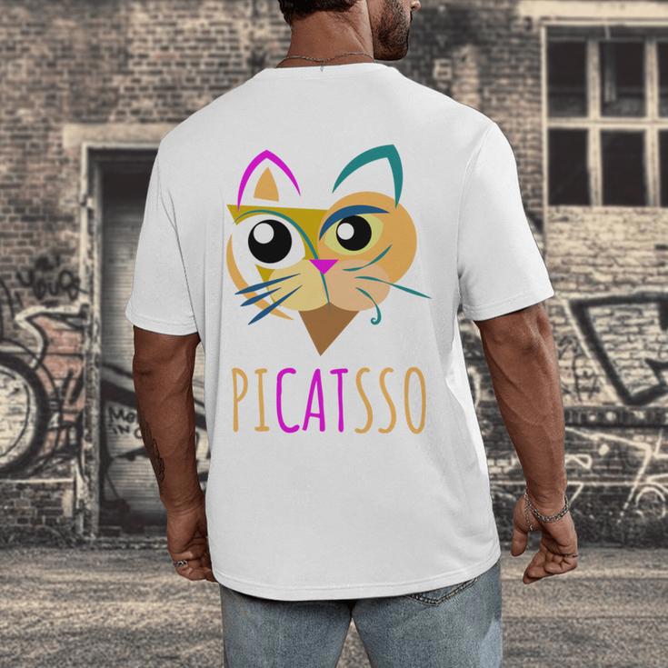 Abstract Cat Art Picatsso Shirt For Art Teachers Men's Back Print T-Shirt, funny design Abstract Cat Art Picatsso Shirt For Art Teachers Men's Back Print T-Shirt, funny design