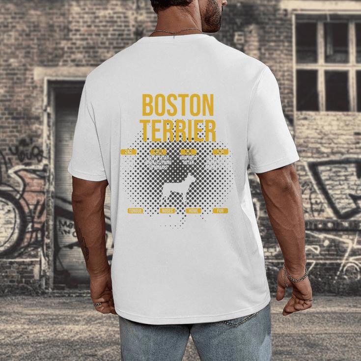 Anatomy Of Boston Terrier Dog Lover Men's Back Print T-Shirt, funny design