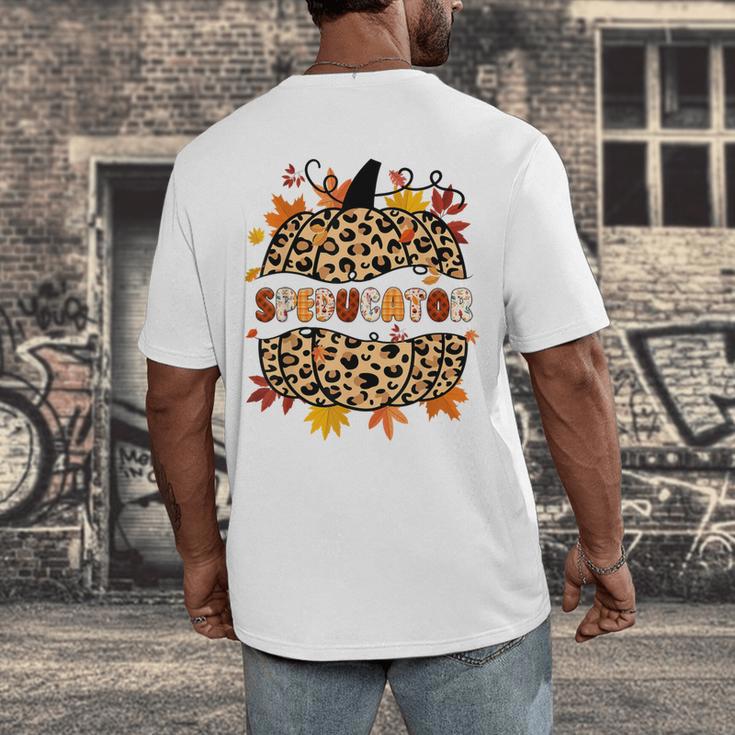 Autumn Fall SPED ED Teacher Thankful Grateful Pumpkin Retro Men's Back Print T-Shirt, funny design Autumn Fall SPED ED Teacher Thankful Grateful Pumpkin Retro Men's Back Print T-Shirt, funny design