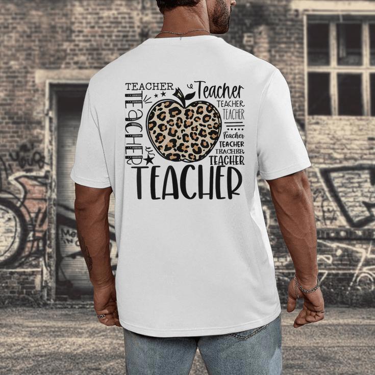Back To School Teacher Life Apple Leopard Teacher Women Men's Back Print T-Shirt, funny design Back To School Teacher Life Apple Leopard Teacher Women Men's Back Print T-Shirt, funny design