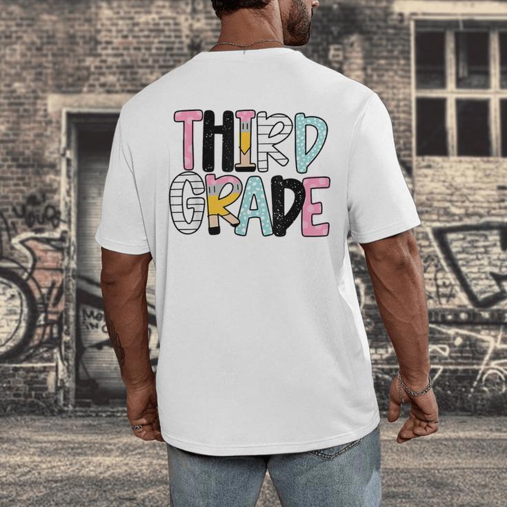Back To School Third Grade Teacher First Day Of 3rd Grade Men's Back Print T-Shirt, funny design Back To School Third Grade Teacher First Day Of 3rd Grade Men's Back Print T-Shirt, funny design