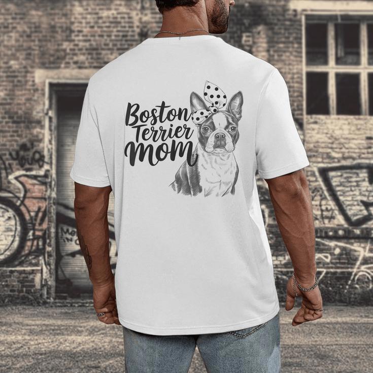 Boston Terrier Dog Bostie Mom Idea For Women Men's Back Print T-Shirt, funny design