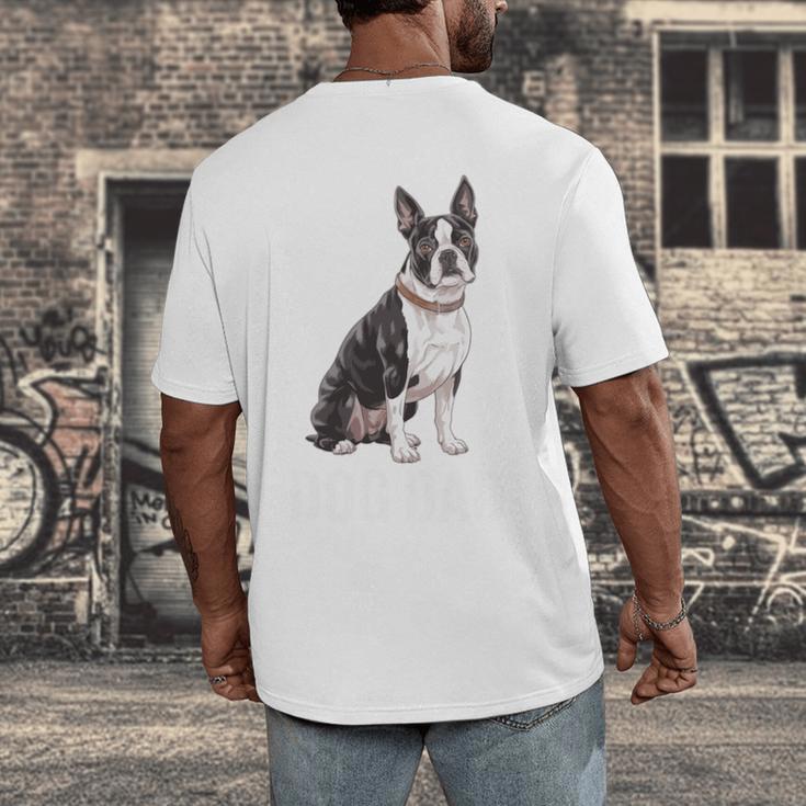 Boston Terrier Dog Dad Boston Terrier Dog Lovers Men's Back Print T-Shirt, funny design