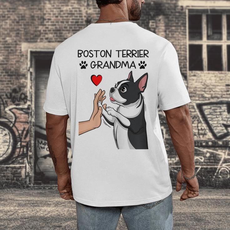 Boston Terrier Grandma Mother's Day Dog Mom Men's Back Print T-Shirt, funny design