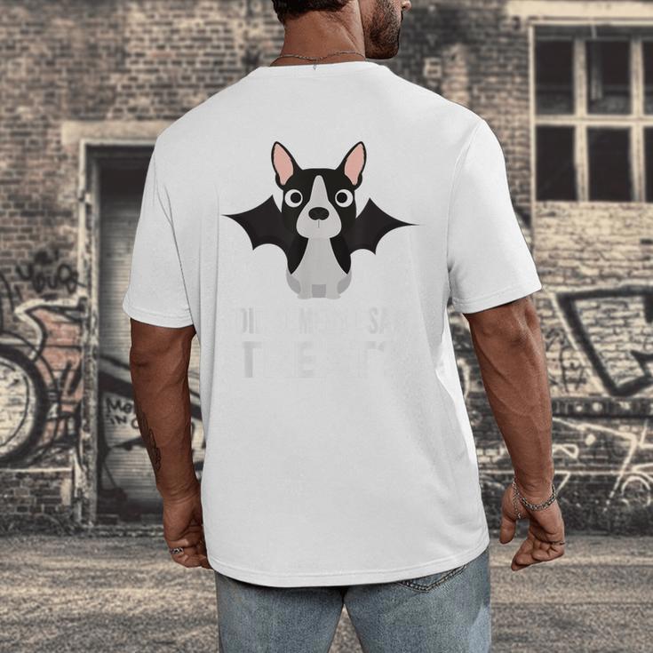 Boston Terrier Halloween Shirt Did Someone Say Treat Men's Back Print T-Shirt, funny design