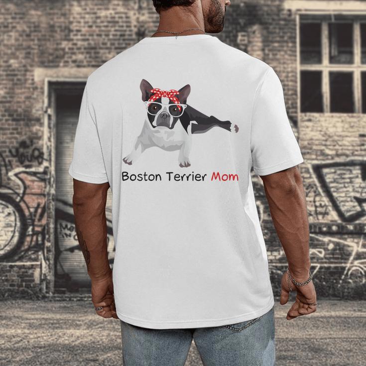 Boston Terrier Mom Bandana Boston Terrier Dog Men's Back Print T-Shirt, funny design