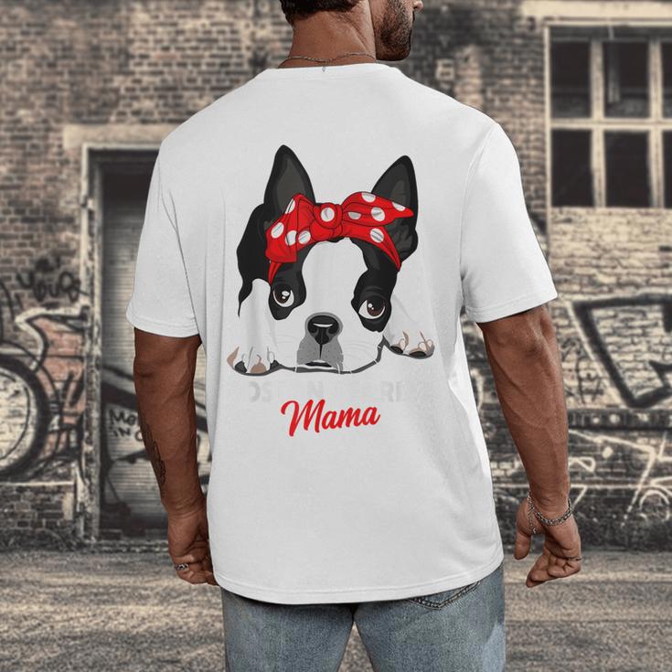 Boston Terrier Mum Dog Woman Idea Men's Back Print T-Shirt, funny design