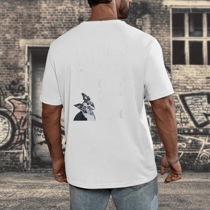 Boston Terrier Reading Books Love My Dog Men Women Kids T-Shirt Men's Back Print T-Shirt, funny design