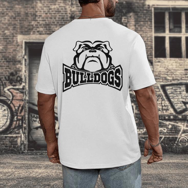 Bulldogs Teacher Student School Sports Fan Team Spirit Men's Back Print T-Shirt, funny design Bulldogs Teacher Student School Sports Fan Team Spirit Men's Back Print T-Shirt, funny design