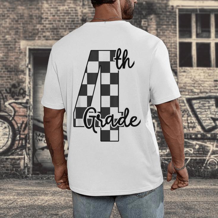 Checkered Fourth Grade Back To School Teachers Students Men's Back Print T-Shirt, funny design Checkered Fourth Grade Back To School Teachers Students Men's Back Print T-Shirt, funny design