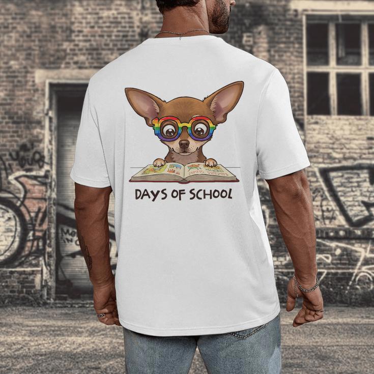 Chihuahua 100 Days Of School Rainbow Glasses Teacher Men's Back Print T-Shirt, funny design Chihuahua 100 Days Of School Rainbow Glasses Teacher Men's Back Print T-Shirt, funny design
