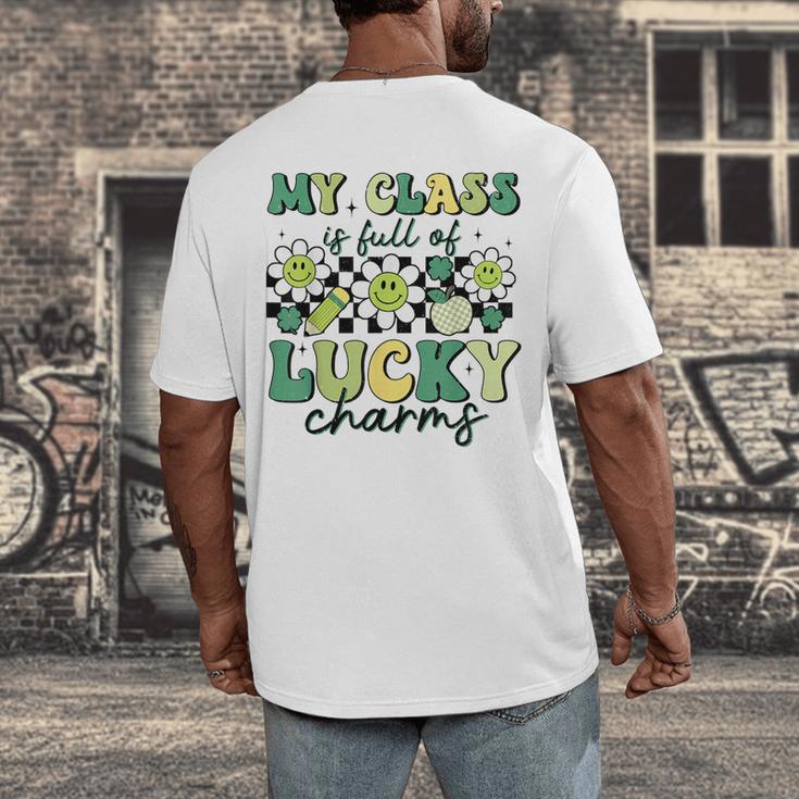 My Class Is Full Of Lucky Charms St Patricks Day Teacher Men's Back Print T-Shirt, funny design