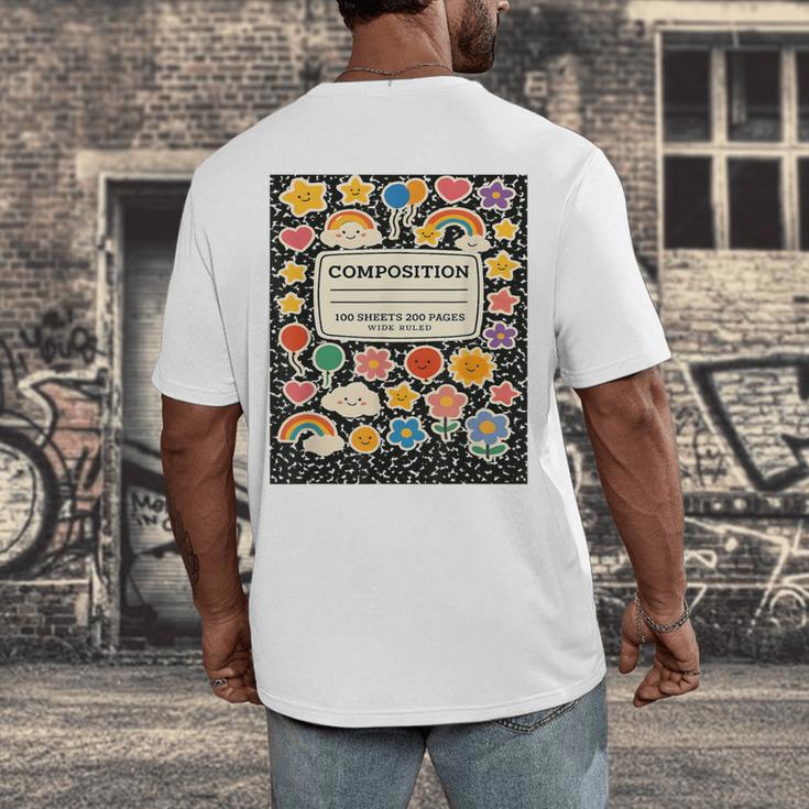 Composition Notebook Costume Teacher Matching Halloween Book Men's Back Print T-Shirt, funny design Composition Notebook Costume Teacher Matching Halloween Book Men's Back Print T-Shirt, funny design