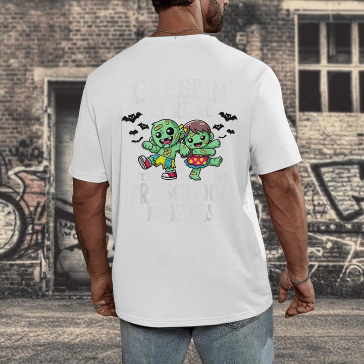 Creepin It Real Monster School Preschool Teacher Halloween Men's Back Print T-Shirt, funny design